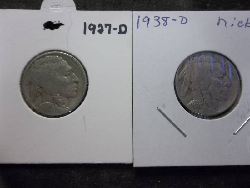 1927 D, 1938 D Buffalo Nickels