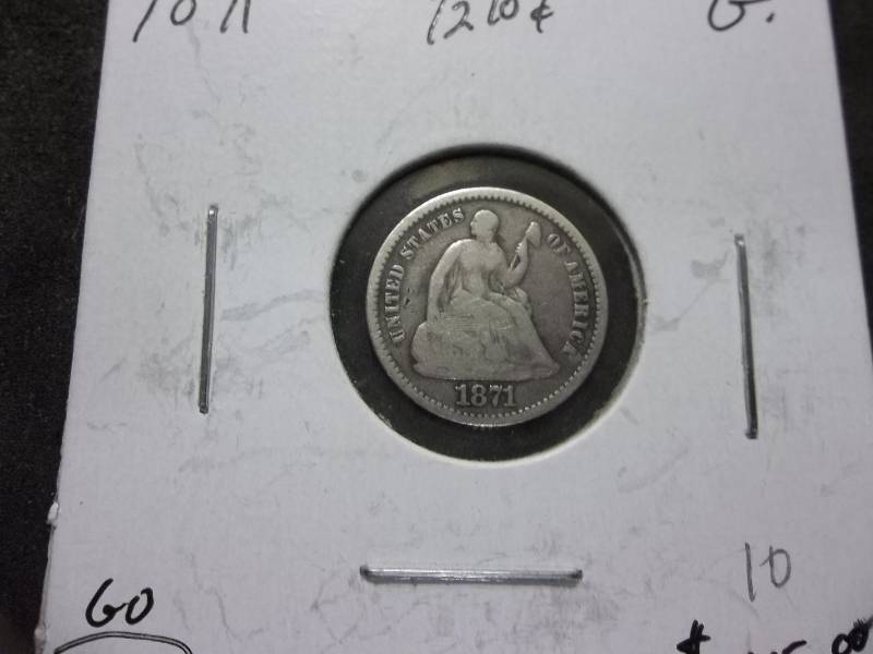 1871 Seated Half Dime