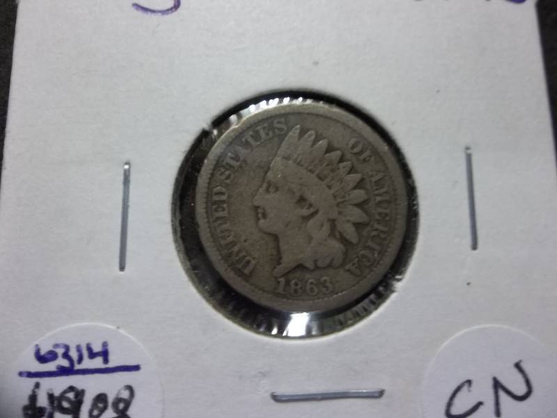 1863 Indian Head Bronze Cent Better Grade
