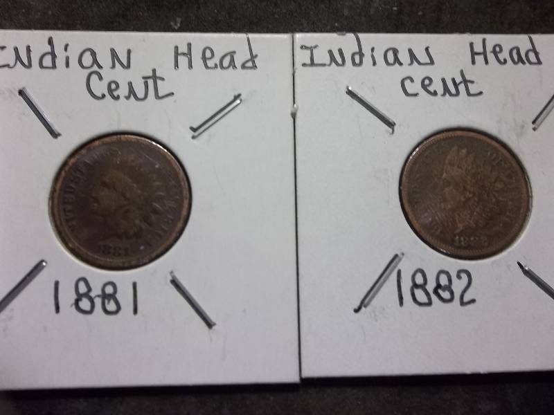 1881, 1882 Indian Head Cents
