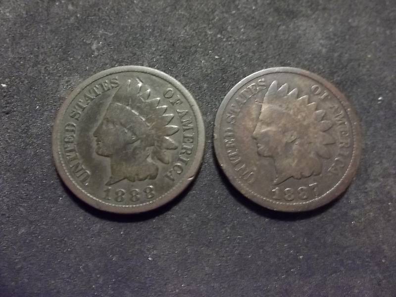 1887, 1888 Indian Head Cents