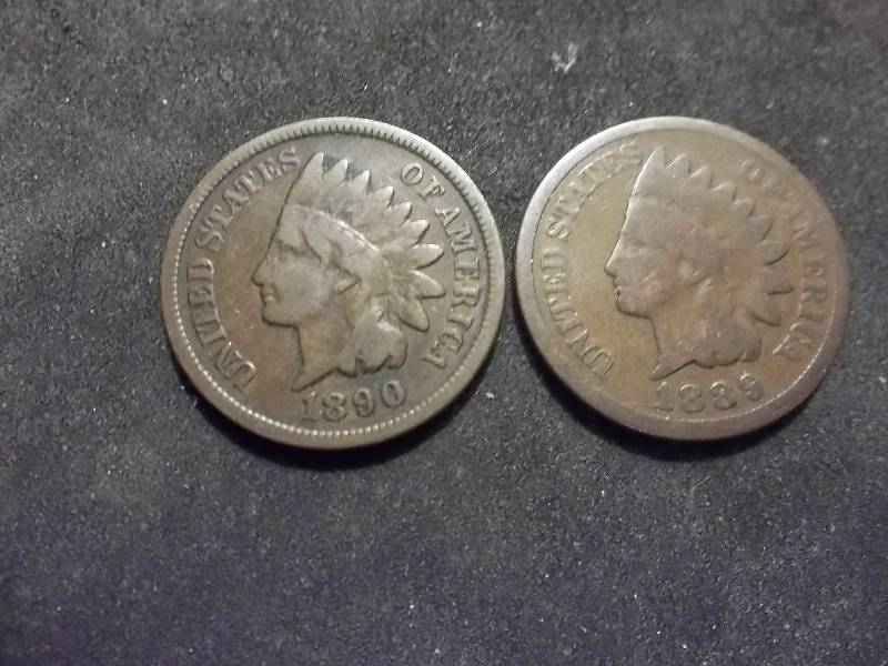 1889, 1890 Indian Head Cents