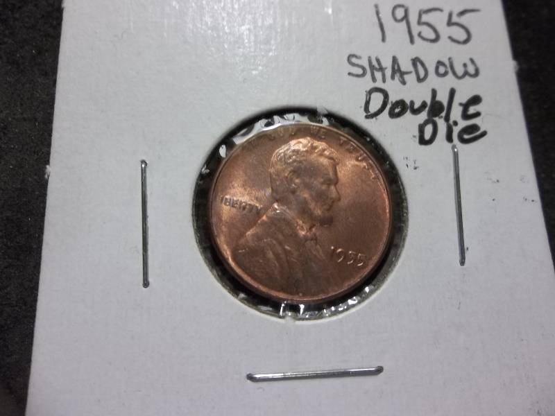 1955 Lincoln Cent EarlyWeakShadow Double Die