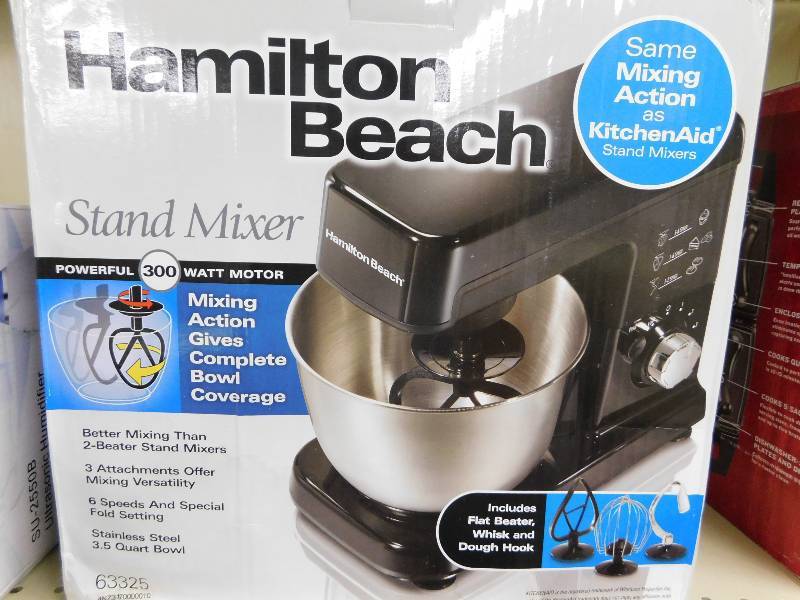 lot 242 image: Hamilton Beach 6 Speed Stand Mixer, MSRP $114.99
