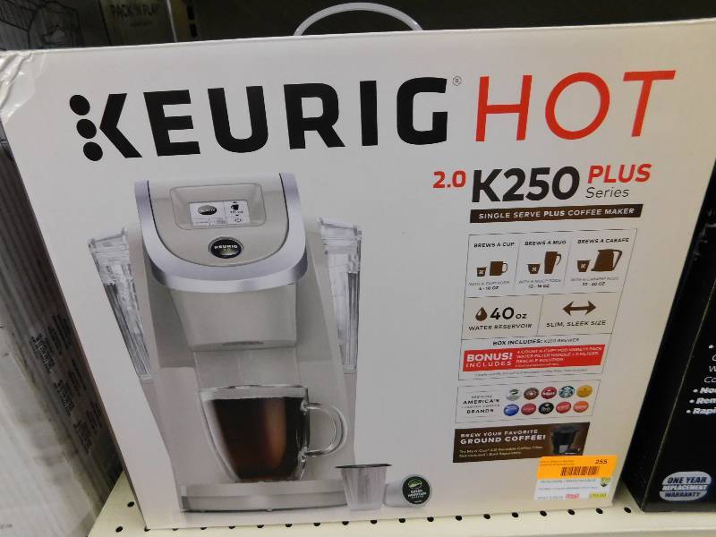 lot 255 image: KEURIG 2.0 K250 BREWING SYSTEM Pearl, MSRP $139.99