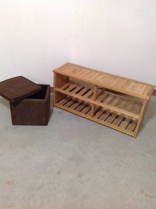lot 13 image: Shoe Caddy and Foot Nest with Storage