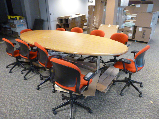 Conference Room Table with 10 Chairs