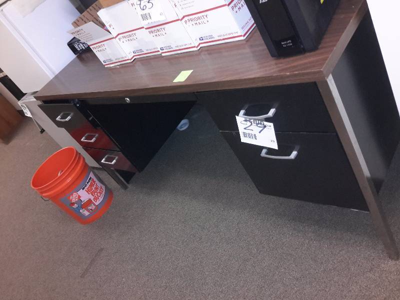 Steel Desk with Simulated wood Top