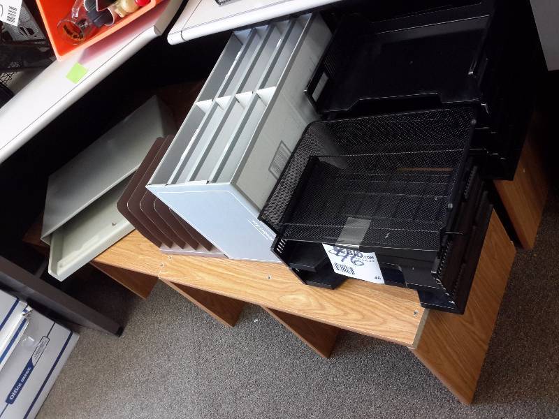 6 box storage risers and flat desktop sorting trays