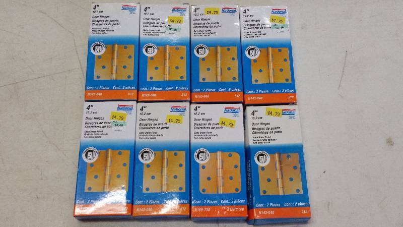 (8) 4 Satin Brass Door Hinges