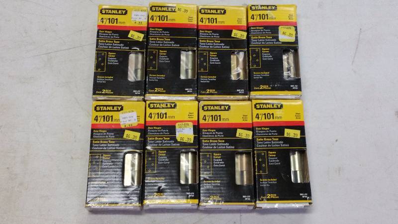(8) 4 Satin Brass Door Hinges