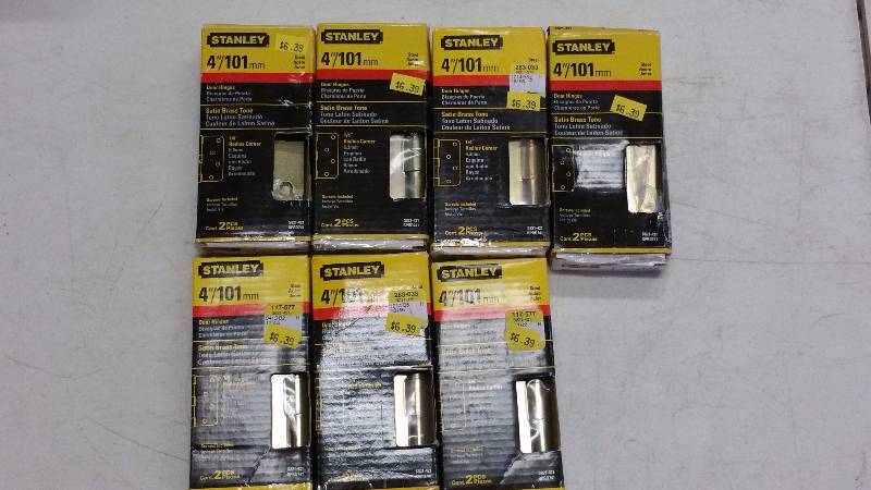 (7) 4 Satin Brass Door Hinges