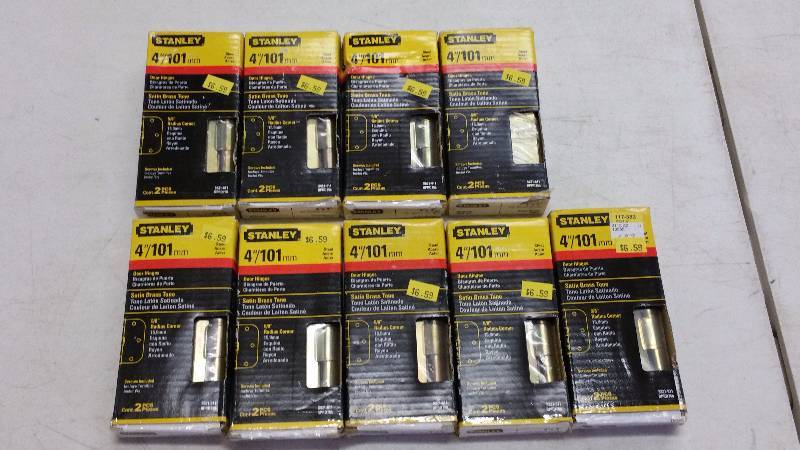 (9) 4 Satin Brass Door Hinges