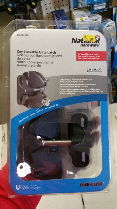 Key Lockable Gate Latch