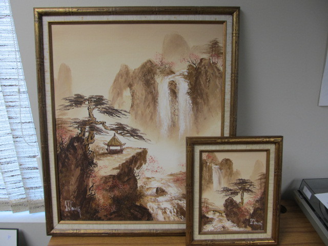 lot 9 image: Pair of Oriental Oil Paintings