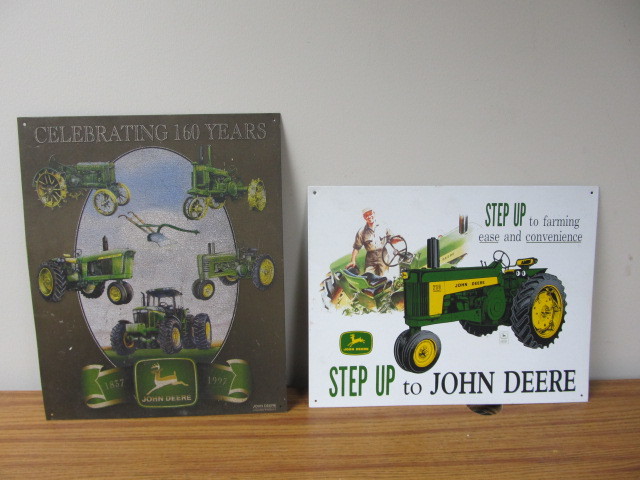 lot 41 image: Pair of Metal JOHN DEERE Signs