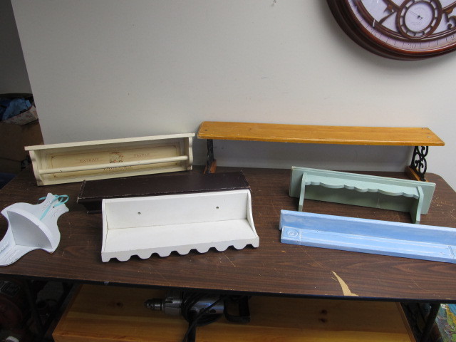 lot 49 image: Group of Assorted Wooden Wall Shelves