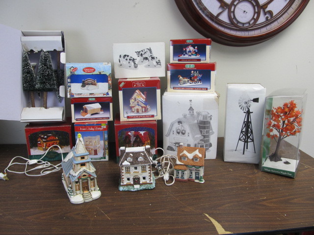 lot 65 image: Lot of Christmas Village Houses Buildings