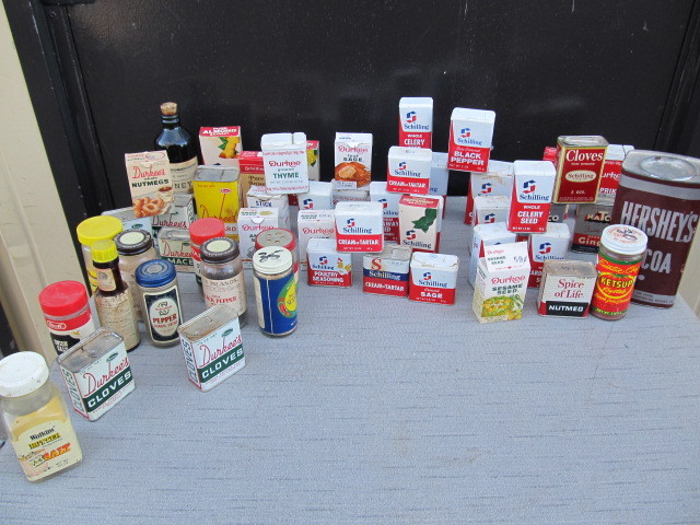 lot 71 image: Large Lot of Vintage Spice Tins