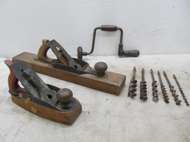 lot 88 image: Group of Antique Planes Drill & Bits