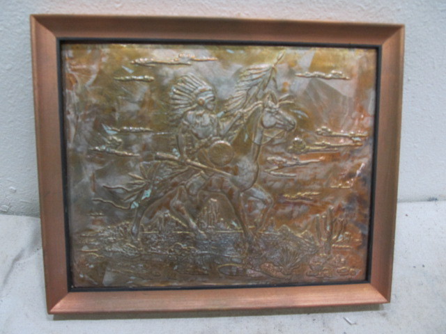 lot 94 image: Vintage Native American Handmade Copper artwork