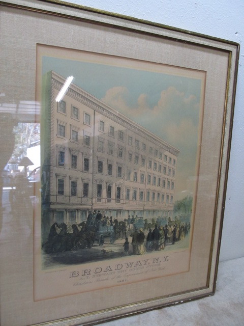lot 95 image: Original Antique Broadway New York Dry Goods Store Litho Print