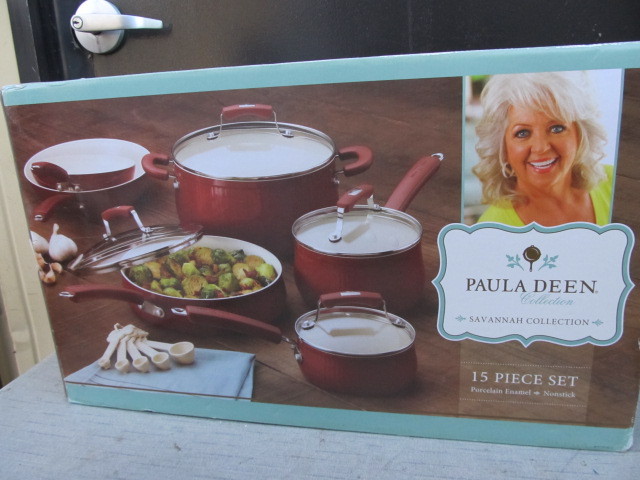 lot 117 image: NEW Paula Deen Enamel Cookware Set