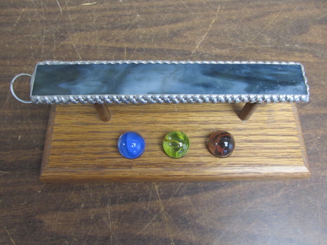 lot 164 image: Vintage Stained Glass Kaleidoscope wMarbles