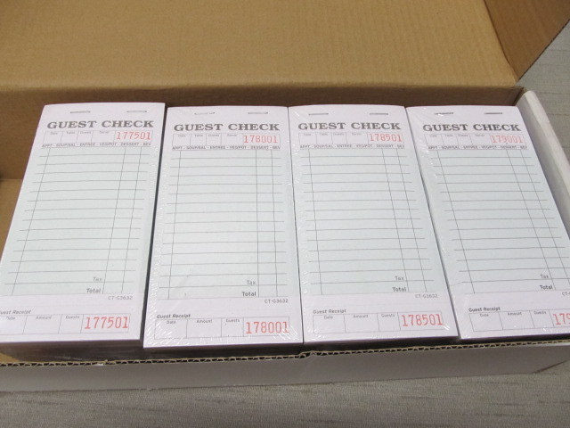 lot 193 image: 40 NEW Guest Check Receipt Books