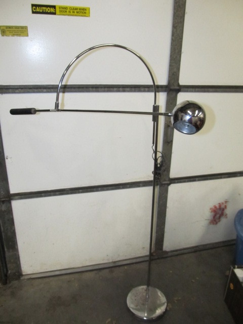 lot 3 image: Orig Mid Century 1960s Chrome ROBERT SONNEMAN Orbital Floor Lamp 