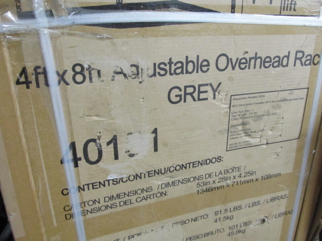 lot 216 image: NEW Heavy Duty Steel Adjustable Overhead Storage Rack