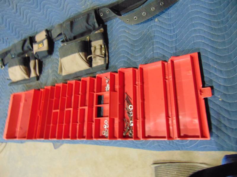 lot 75 image: (1) Tool Belts and (1) Role Up Parts Holder