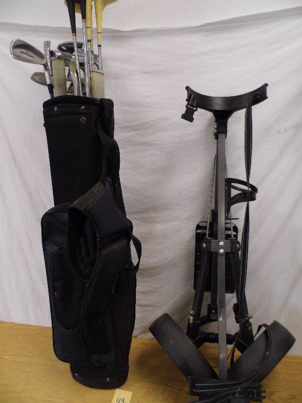 lot 43 image: Adult Golf Clubs w Bag & Cart