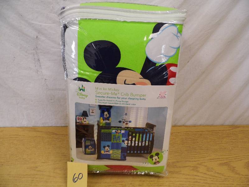 lot 60 image: New Mickey Mouse Crib Bumper Set