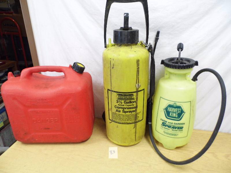 lot 83 image: Gas Can - Yard Sprayers