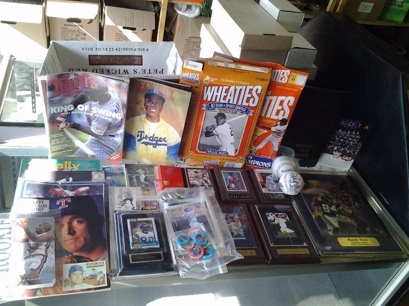 Box Of Sports Collectibles Baseball, Football, Basketball & Signed Baseballs