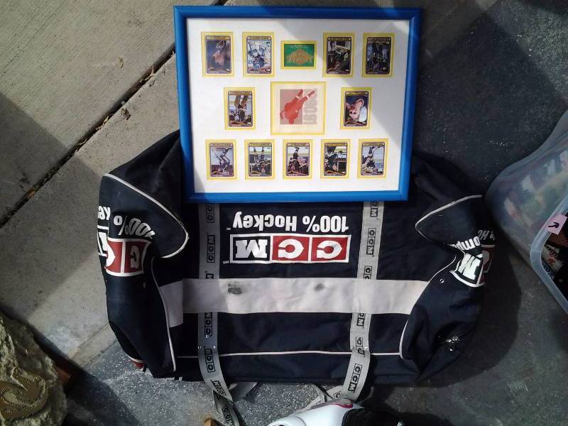 CCM Hockey Bag, Framed Hockey Trading Cards