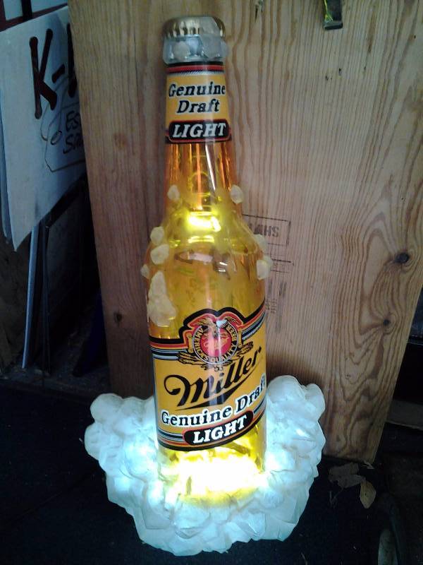 Miller Genuine Draft Light Bottle Sign 36 Inches Tall