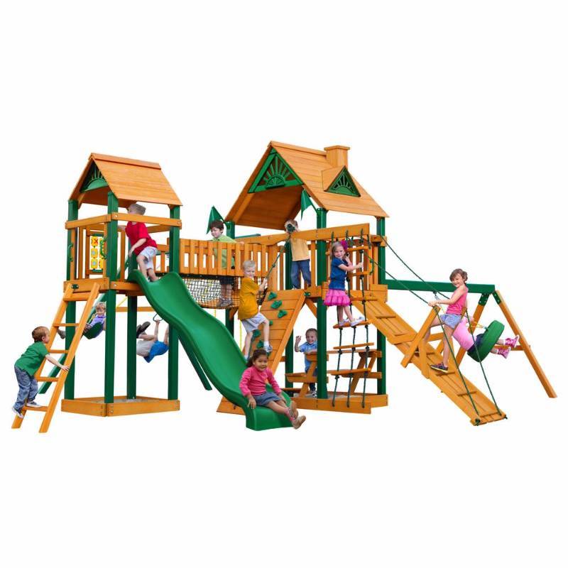 lot 59 image: Gorilla Playsets Pioneer Peak with Timber Shield Cedar Playset