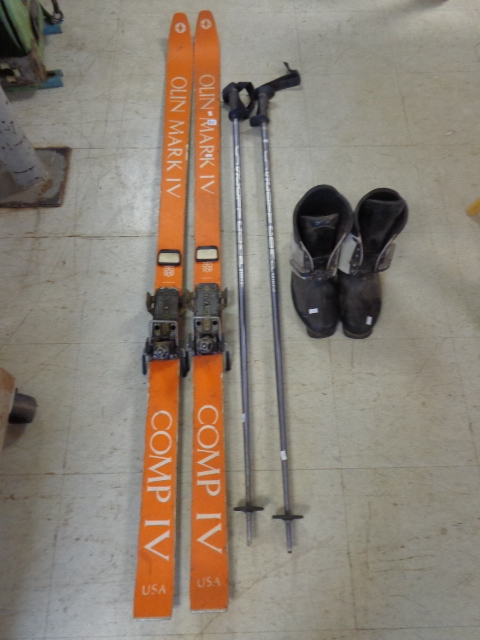 lot 51 image: Down Hill Skis, Boots, and Poles