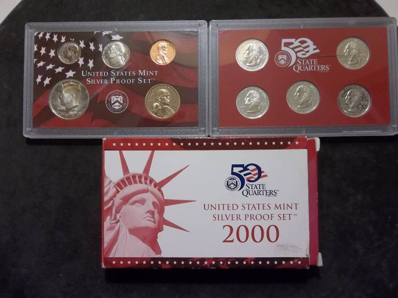 2000 US Silver Proof Set With Silver State Quarters