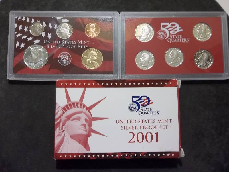 2001 US Silver Proof Set With Silver State Quarters