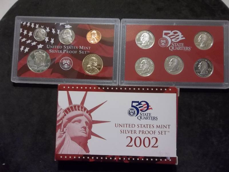 2002 US Silver Proof Set With Silver State Quarters