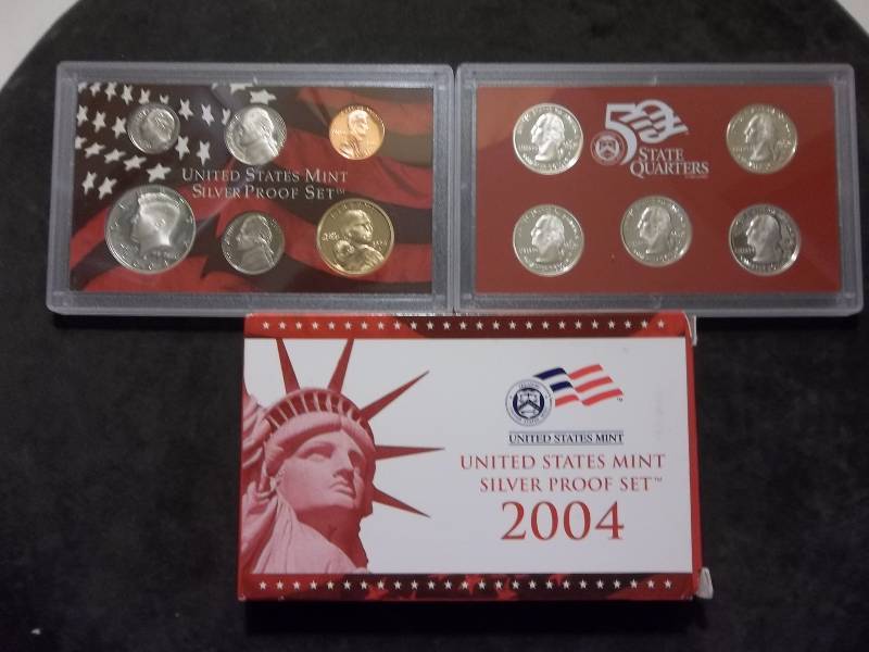 2004 US Silver Proof Set With Silver State Quarters
