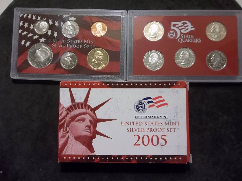 2005 US Silver Proof Set With Silver State Quarters