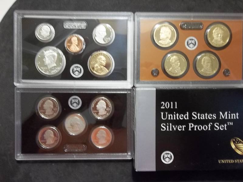 2011 US Silver Proof Set With Silver State Quarters & Presidential Dollars