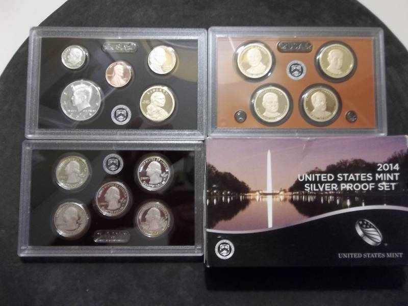 2014 US Silver Proof Set With Silver State Quarters & Presidential Dollars