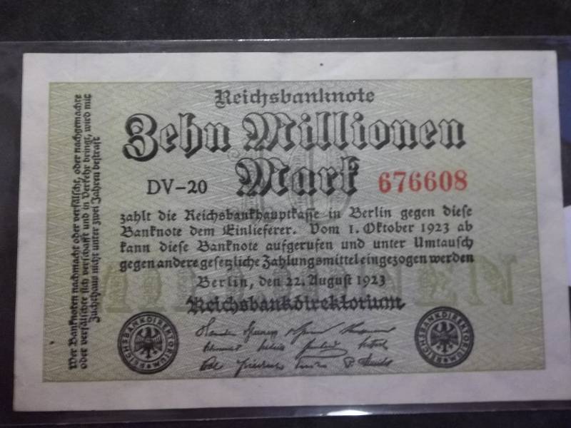 10 Million Mark Bill From Germany 1923