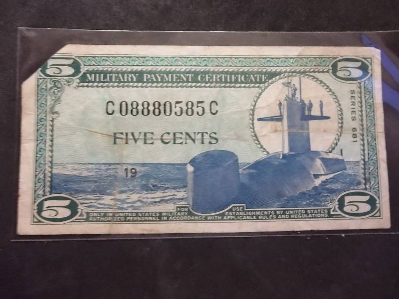 5 Cent US Military Fractional Series 681
