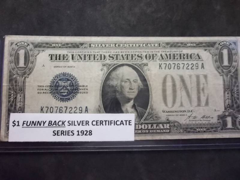 US Silver Certificate Funny Back 1928 Series